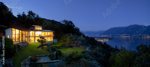 Nocturne view of villa