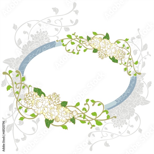 jasmine flower vintage frame greeting card