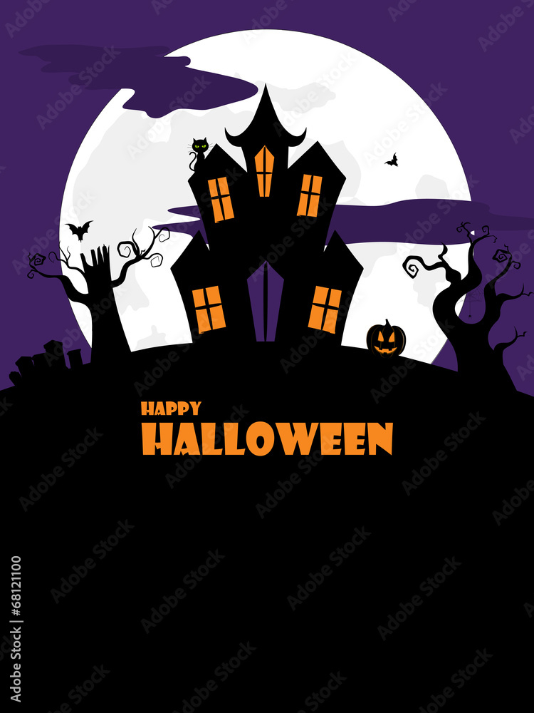 halloween spooky house portrait