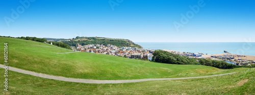 panoramic view over Hastings UK
