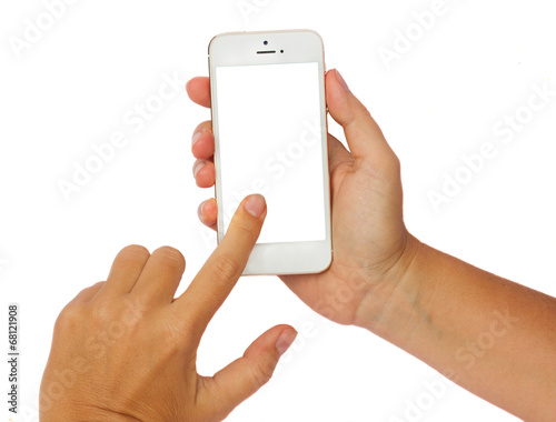 hands holding a modern smartphone