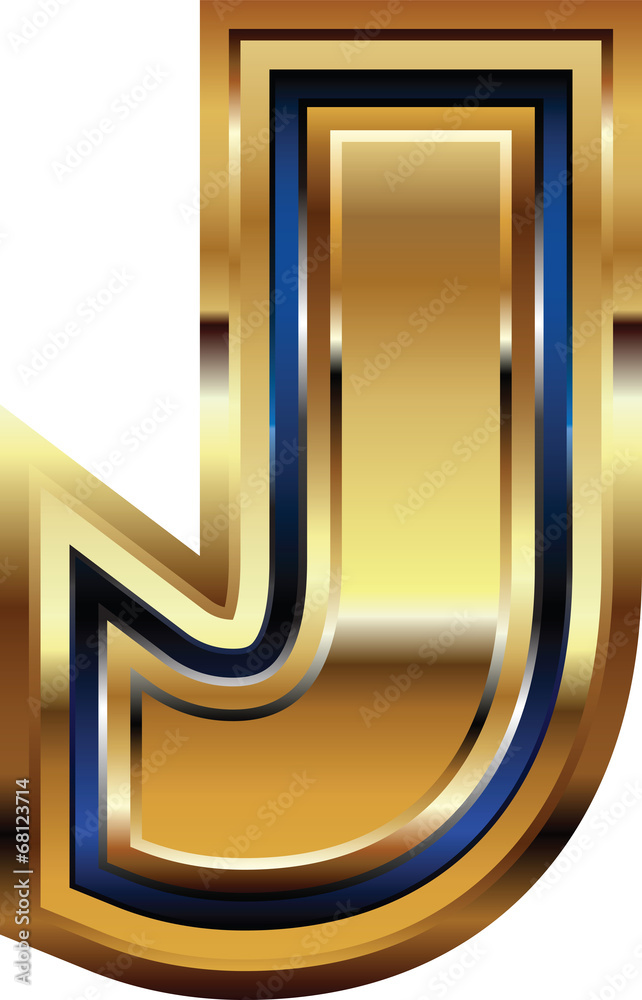 Golden Font Letter J Golden Font Letter J