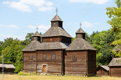 Wooden ukrainian antique orthodox church