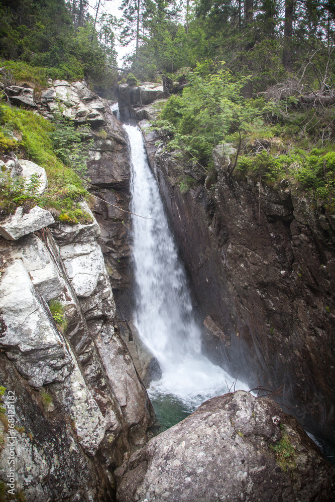 Waterfall Obrovsky vodopad in High Tatras, Slovakia