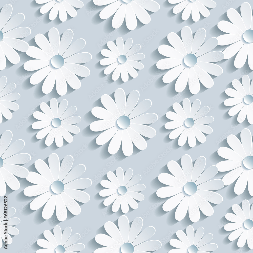 Fototapeta Kwiatowy wzór z białego rumianku