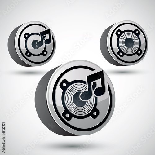 Speaker icon isolated, 3d v...