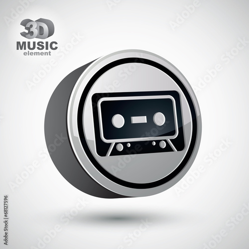 Audio cassette vector icon ...