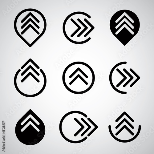 Arrow symbols vector set.