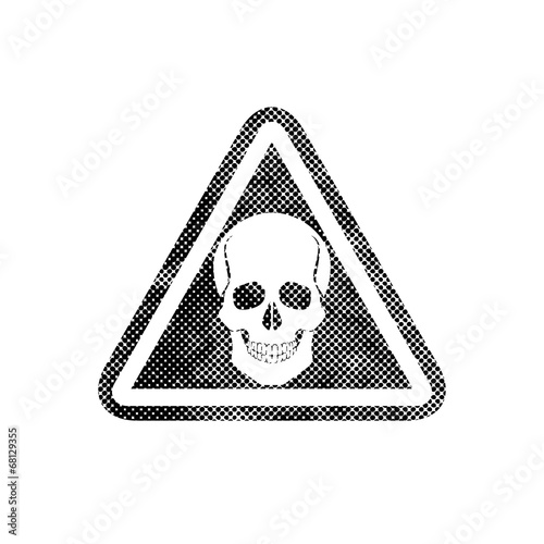 Skull warning sign with pix...