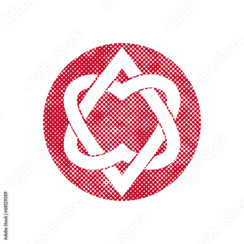 Two hearts linked vector sy...