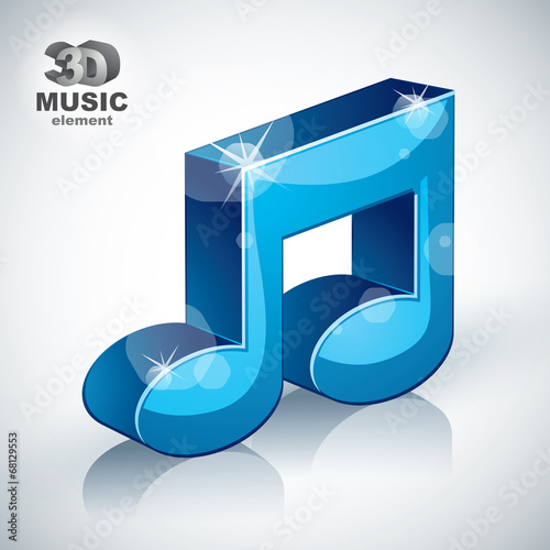 Funky blue musical note 3d ...