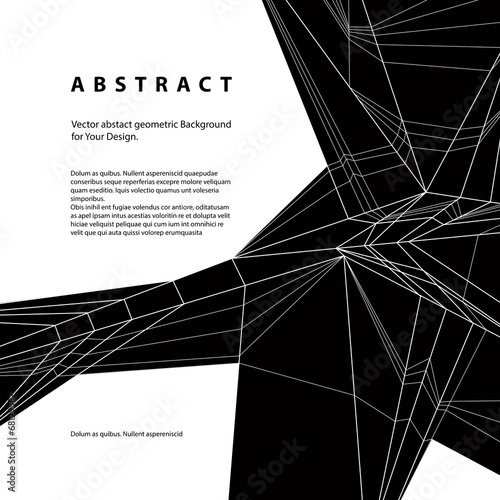 Vector abstract geometric background, modern style black