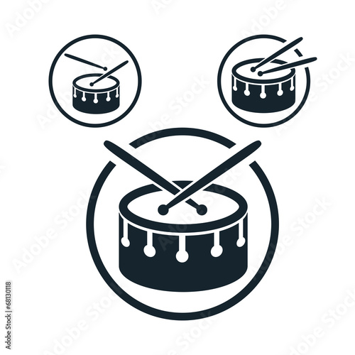 Snare drum icon, single color vector music theme symbol