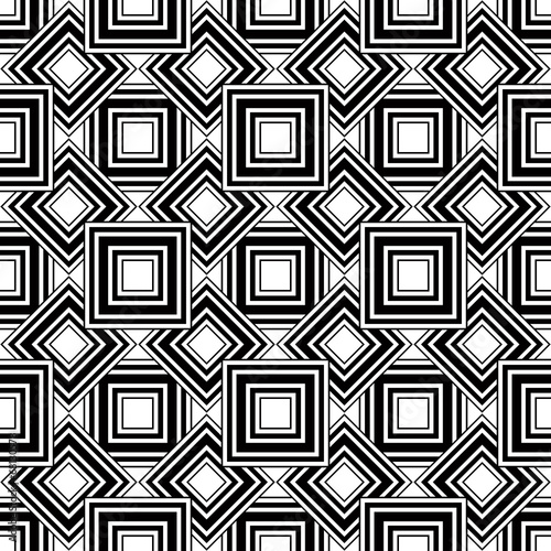 Seamless black and white pattern, vector geometric backdrop