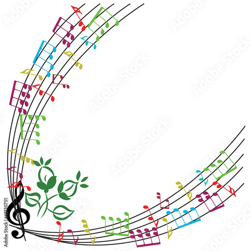 Music notes background, sty...