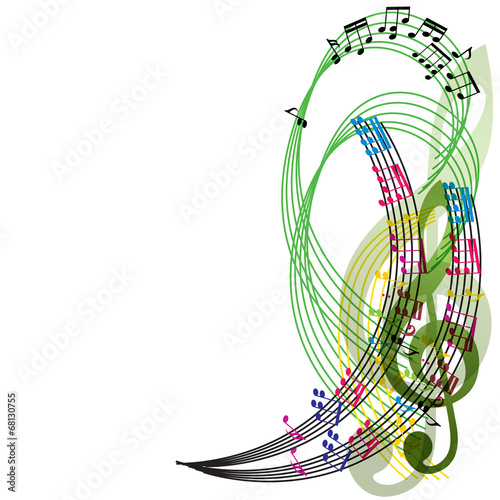 Music notes background, sty...