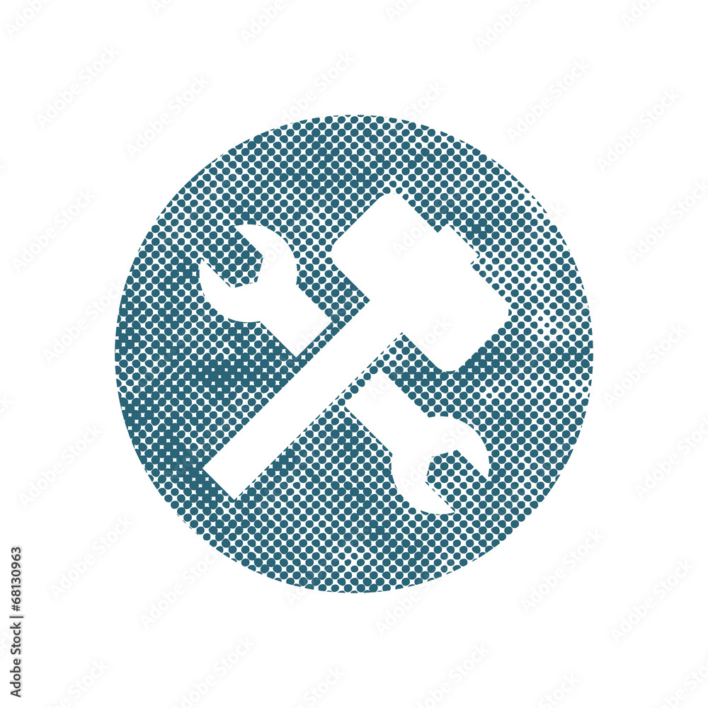 Repair icon with wrench and hammer, vector symbol with pixel Repair icon with wrench and hammer, vector symbol with pixel