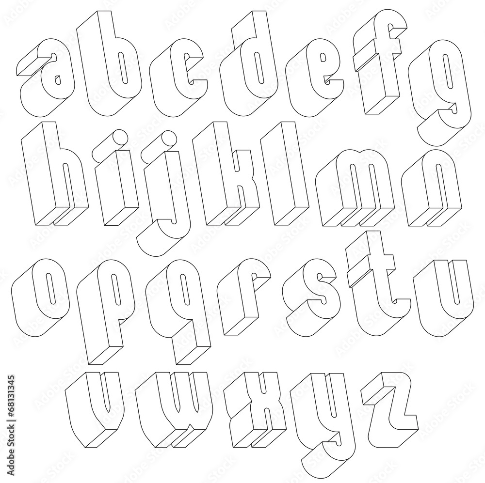 Black and white 3d font made with thin lines. Black and white 3d font made with thin lines.