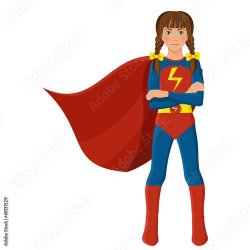 Girl in superhero costume