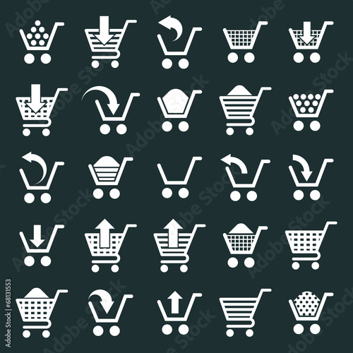 Shopping cart icons vector ...