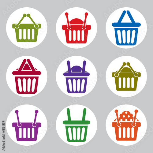 Shopping basket icons vecto...