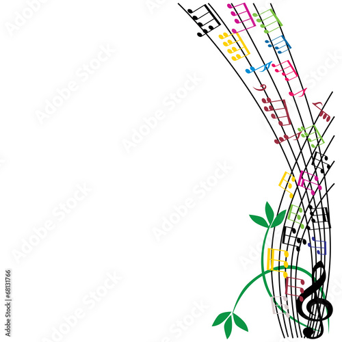 Music notes composition, mu...