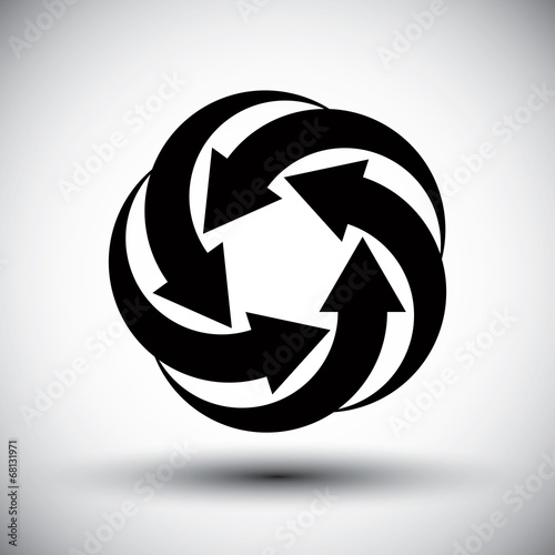 Five arrows loop conceptual icon, abstract symbol