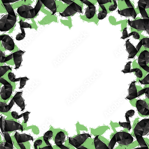 Music notes border, contemp...
