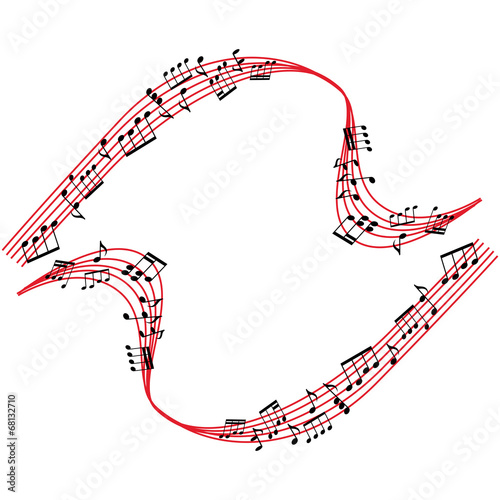 Music notes background, sty...