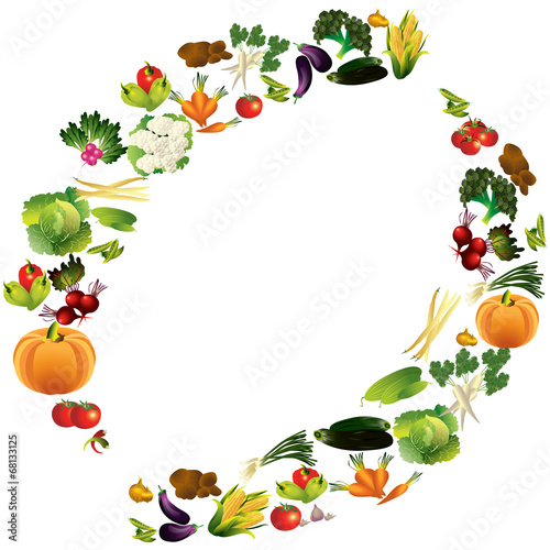 Vegetables vector background with place for text
