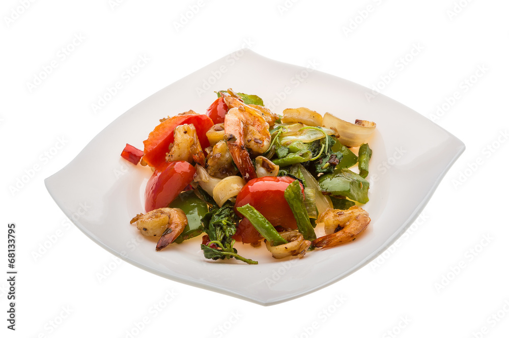 Seafood with vegetables