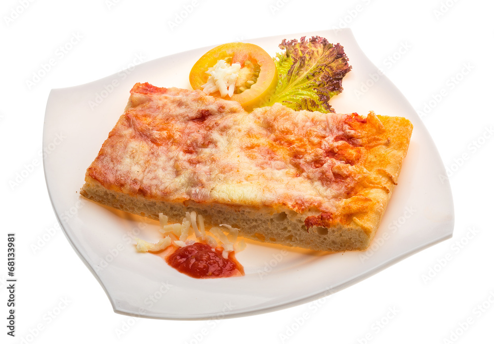 Pizza with tomato sauce and mozarella Pizza with tomato sauce and mozarella