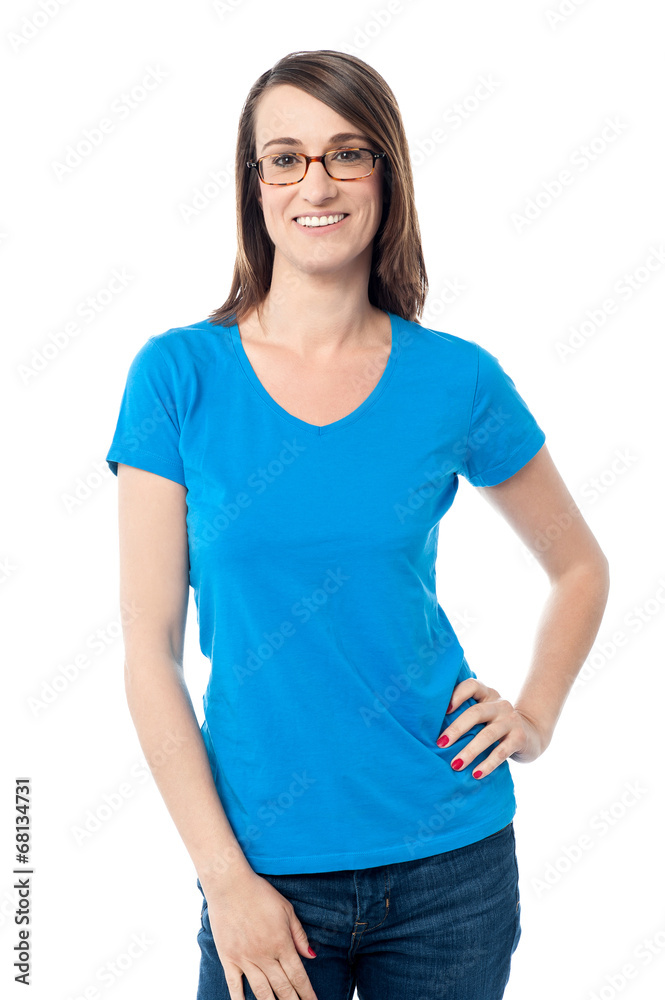 Smiling woman with hands on hips Smiling woman with hands on hips