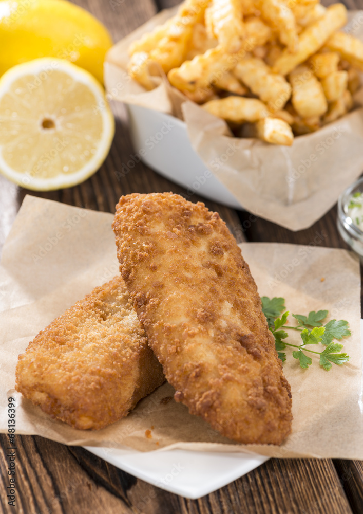Fried Salmon Filet with French Fries Fried Salmon Filet with French Fries