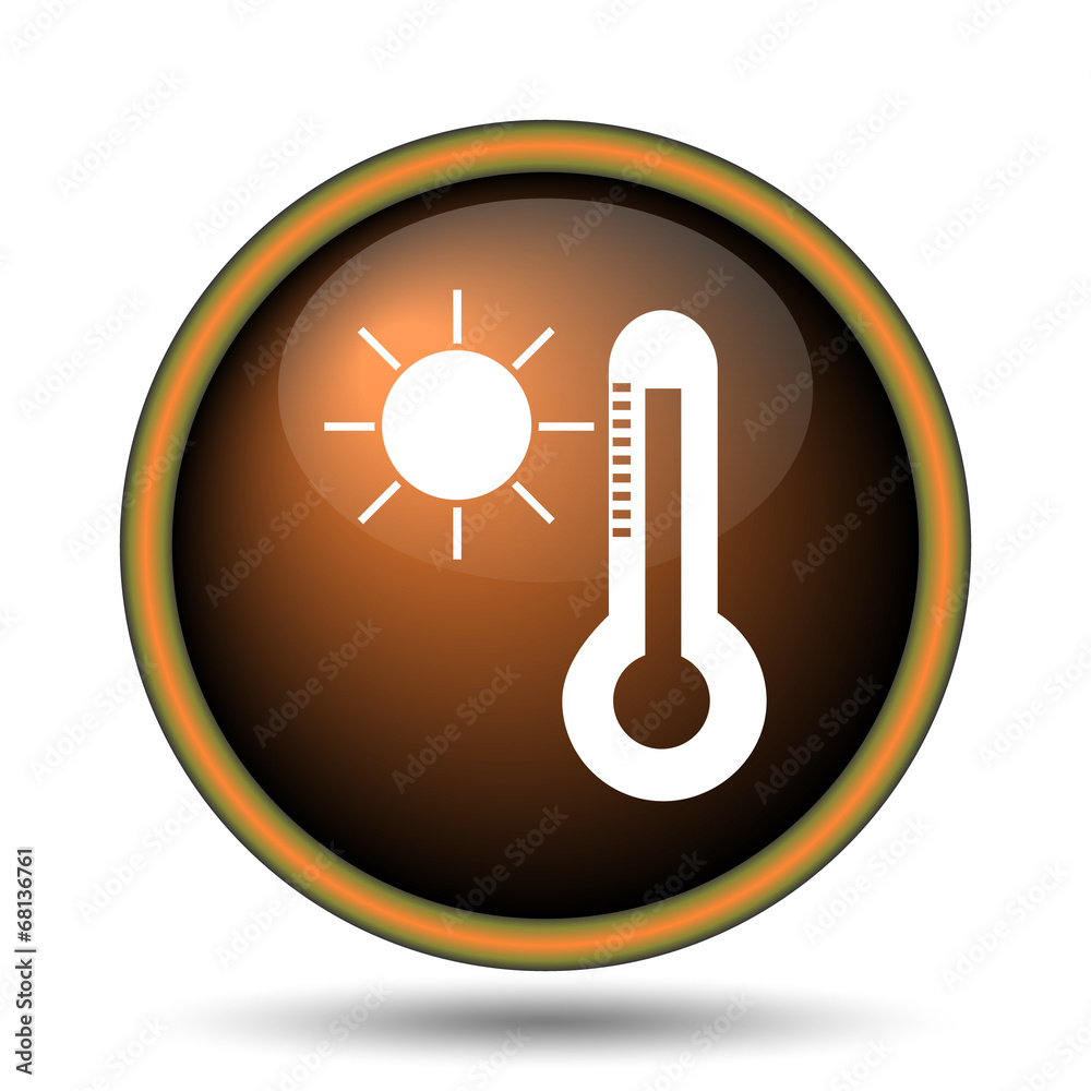 Sun and thermometer icon