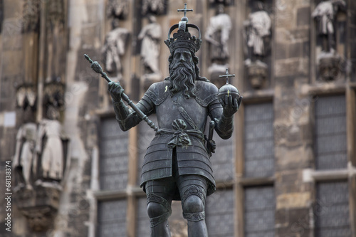 Carolus Magnus statue in aachen germany photo