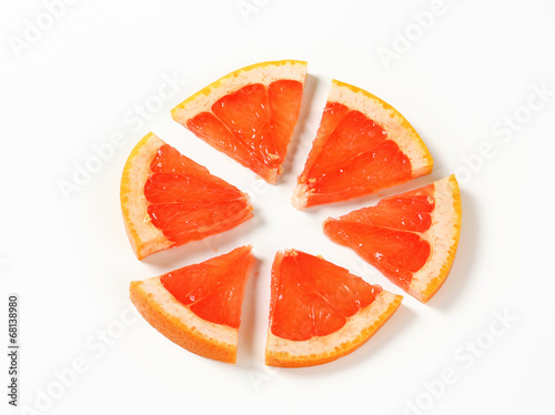 Slice of red grapefruit