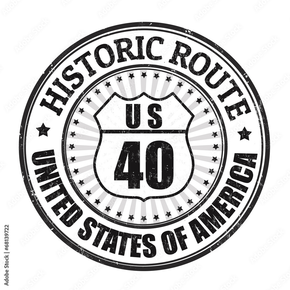 Historic Route 40 stamp