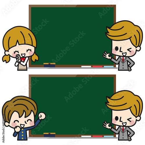 学生　先生　黒板