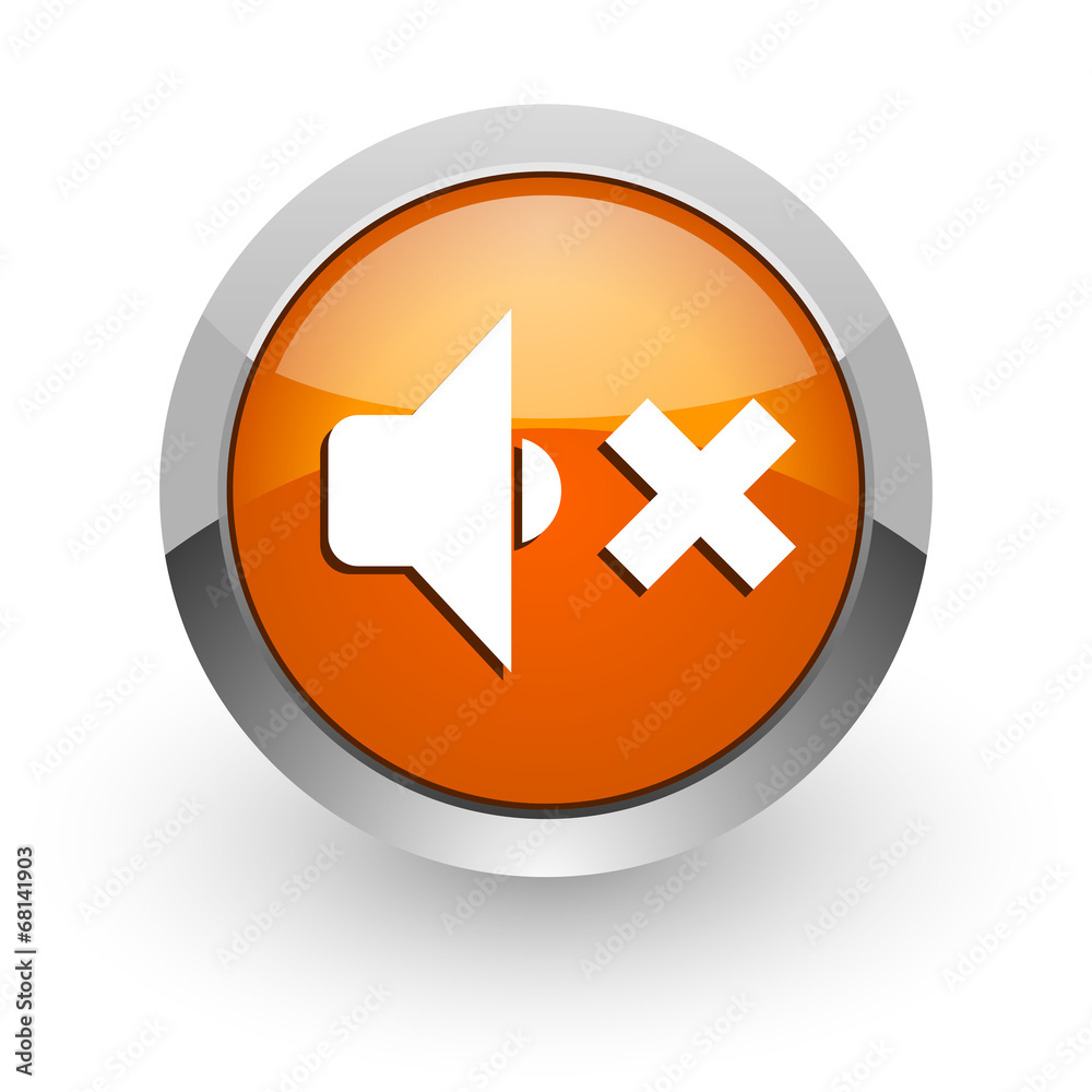 speaker volume orange glossy web icon speaker volume orange glossy web icon