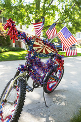 Bike decorated for July 4th parade