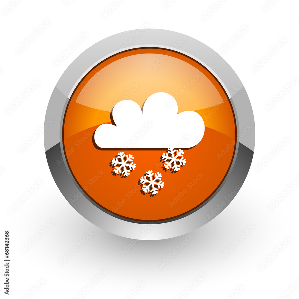 snowing orange glossy web icon snowing orange glossy web icon
