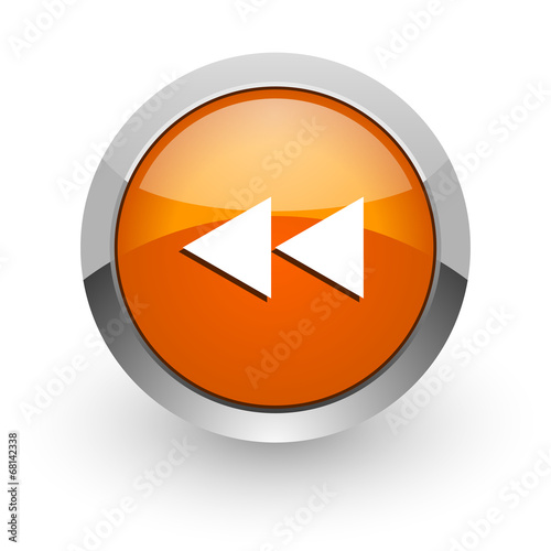 Free Download rewind orange glossy web icon - GFXLoad