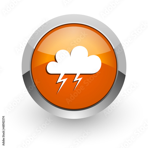 storm orange glossy web icon