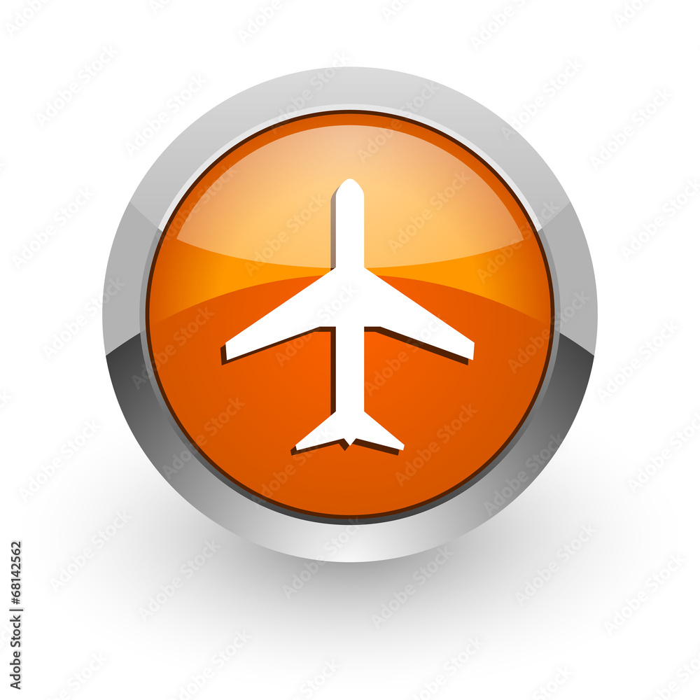plane orange glossy web icon plane orange glossy web icon