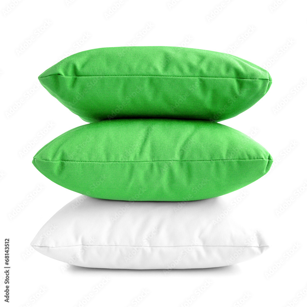 Pillows - stack of three cushions on white background Pillows - stack of three cushions on white background
