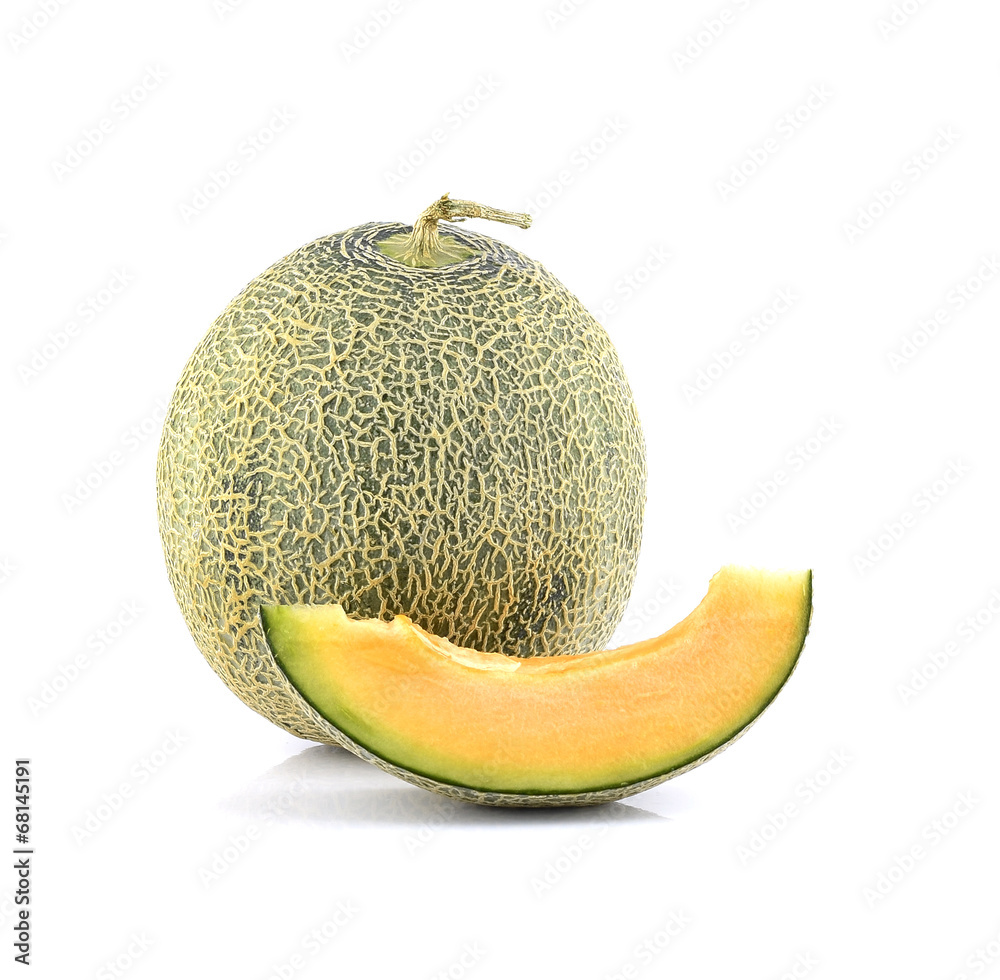 Netted melon on white background Netted melon on white background