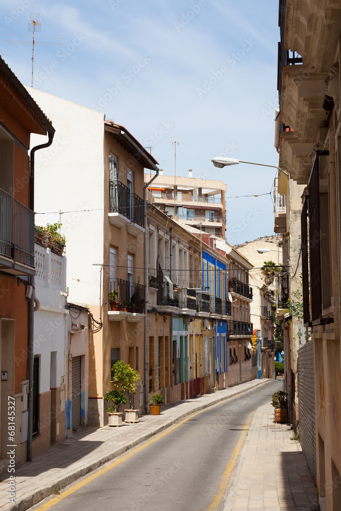 Old street in spanish city. Alicante