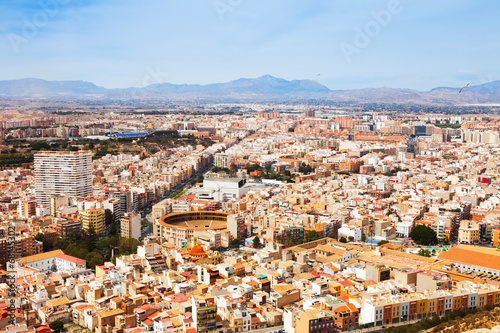 general view of Alicante cityscape with arena