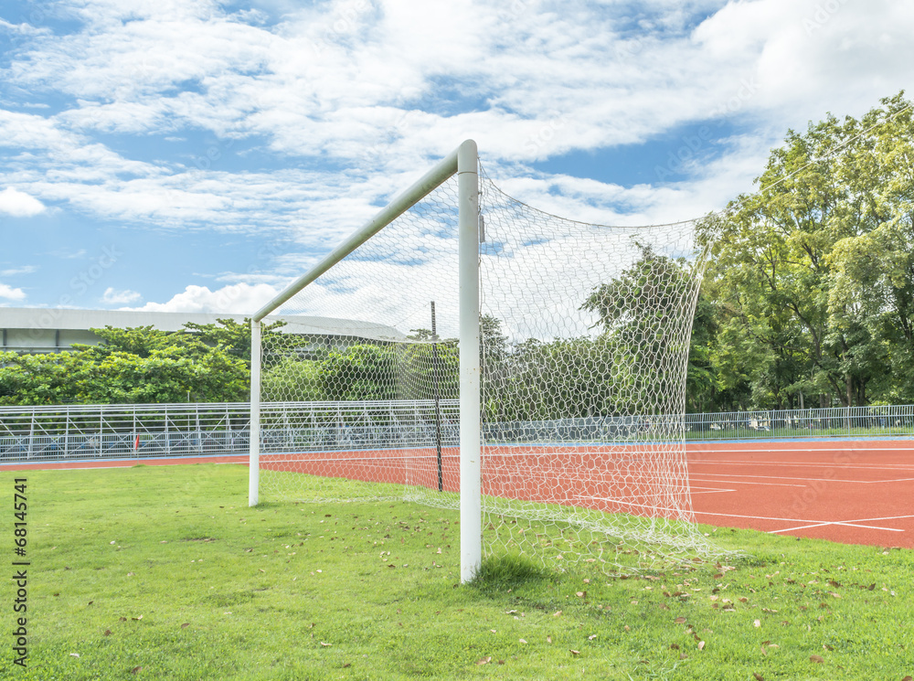 Fototapeta premium soccer goal in field